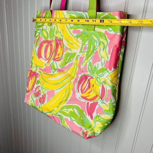 Lilly Pulitzer Estee Lauder Tropical Print Pink Green Yellow Tote Bag Colorful - Picture 6 of 8
